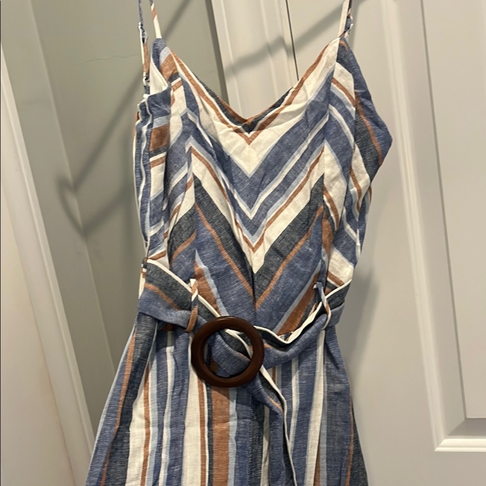 Monteau White and Blue pantsuit